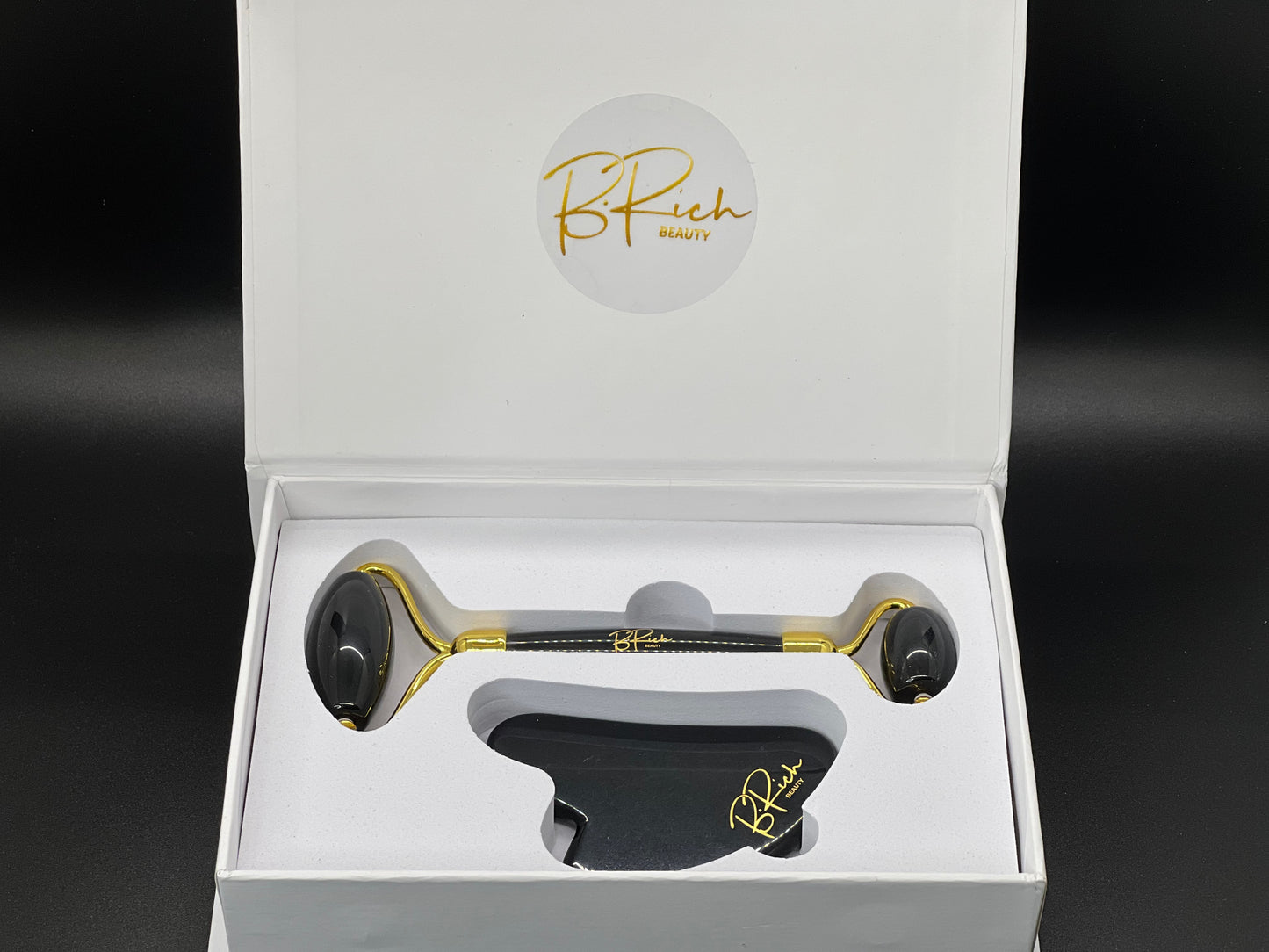 Black Obsidian Face Roller and Gua Sha Set